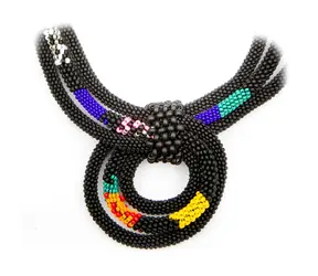 Náhrdelník Lapowinsa ethno 1N / Multicolor / Skleněné perličky / Rokajl / Délka 41cm / Velká dárková krabička