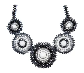Náhrdelník Black Lace N / Hematit / Sklo / Velká dárková krabička