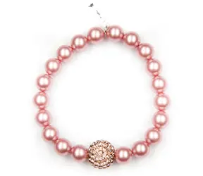 Náramek Rosaline Pearl / Rosa & Rosaline pearl / Nylon / Swarovski krystalky / Střední dárková krabička