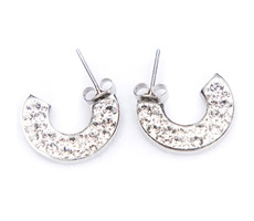 Náušnice Silver Luna / Crystal / Ocel / Swarovski krystalky / Malá dárková krabička