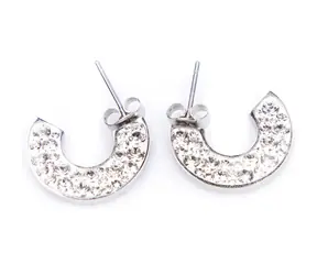 Náušnice Silver Luna / Crystal / Ocel / Swarovski krystalky / Malá dárková krabička