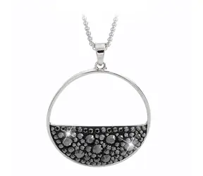 Náhrdelník Black Half Moon / Hematite / Cínová slitina / Swarovski krystalky / Velká dárková krabička