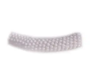 Náramek Bílá elegance / White champagne / Skleněné perličky / Rokajl / Délka 18.5cm / Malá dárková krabička