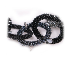 Náhrdelník Extravagance / Black diamond / Skleněné perličky / Rokajl / Délka 45cm / Velká dárková krabička