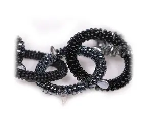 Náhrdelník Extravagance / Black diamond / Skleněné perličky / Rokajl / Délka 45cm / Velká dárková krabička