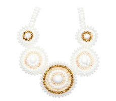 Náhrdelník Gold Serenum / Bílo-zlatý / Sklo / Velká dárková krabička