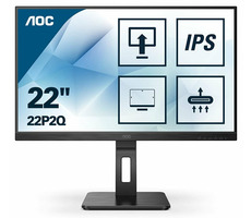 21.5" AOC 22P2Q černá / IPS / 1920x1080 / 250cd / 16:9 / 1000:1 / 4ms / HDMI+ DP+VGA+DVI
