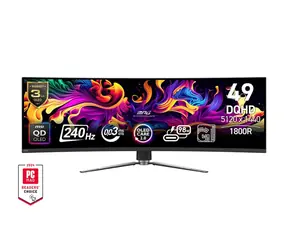 49" MSI MPG 491CQPX QD-OLED černá / QD-OLED / 32:9 / 5120x1440 / 1500000:1 / 0.03ms / 450cd-m2 / USBC / HDMI / DP / VESA