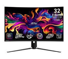 31.5" MSI MPG 321CURX černá / 3840 x 2160 / QD-OLED / 16:9 / 0.3ms / 1.5M:1 / 250cd-m2 / HDMI + DP + USB-C / VESA