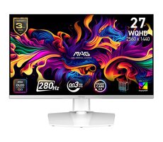 26.5" MSI MAG 272QPW X28 bílá / QHD / QD-OLED / 16:9 / 0.03ms / 1500000:1 / 450cd-m2 / HDMI+DP+USB-C / VESA