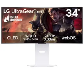 34" LG 34GX90SA-W bílá / OLED / 3440x1440 / 21:9 / 275cd-m2 / 0,03ms / DP / HDMI / repro