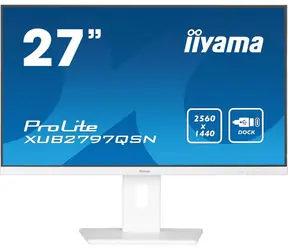 27" IIYAMA ProLite XUB2797QSN-W2 bílá / LED / IPS / 2560 x 1440 / 16:9 / 1 ms / 1300:1 / 300cd-m2 / USB-C / VESA