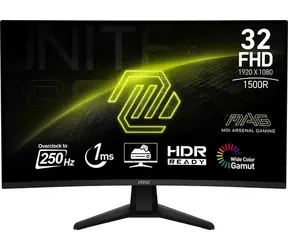 31.5" MSI MAG 32C6X černá / VA / 1920x1080 / 16:9 / 1ms / 3000:1 / 250cd-m2 / DP+ HDMI / VESA