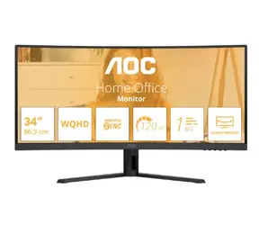 34" AOC CU34B3E černá / VA / 3440x1440 / 21:9 / 4ms / 3500:1 / 300cd-m2 / HDMI + DP / VESA