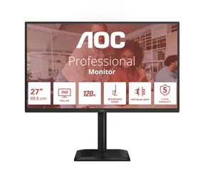 27" AOC 27E4CV černá / IPS / 1920x1080 / 16:9 / 4ms / 1500:1 / 300cd-m2 / HDMI + DP + USB-C / VESA