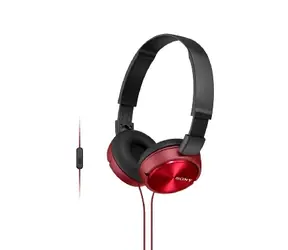 SONY MDR-ZX310AP  Červená / Sluchátka s páskem / vestavěný mikrofon / 30mm reproduktory / 98 dB