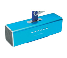 Technaxx MusicMan modrá / Přenosný reproduktor / 600 mAh / FM radio / USB / microSD až 32GB / 8h