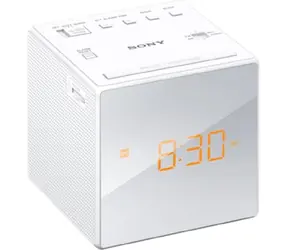 SONY radiobudík ICF-C1 / LCD displej / digitální FM, AM tuner / bílá