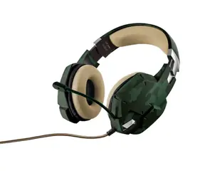 Trust GXT 322C Dynamic Headset / Sluchátka s mikrofonem / zelená kamufláž