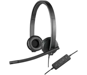 Logitech Headset H570e Stereo / Sluchátka s mikrofonem / USB / černá