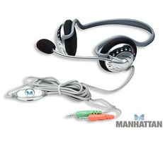 Manhattan Stereo sluchátka s mikrofonem / tvarovaná / černá