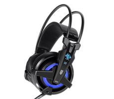 E-Blue Auroza EHS950 FPS černá / herní sluchátka s mikrofonem / ovládání hlasitosti / USB modré podsv. /vibrační