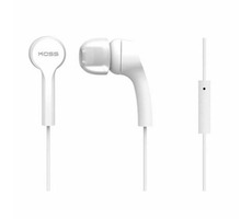 KOSS KEB9i bílá / Špuntové sluchátka s mikrofonem / 3.5mm jack / 1.2m / bez kódu