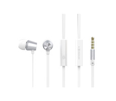SWISSTEN Earbuds Dynamic YS-500 stříbrno-bílá / Sluchátka s mikrofonem / 3.5mm Jack / 1.2m