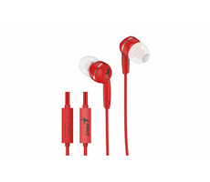 GENIUS sluchátka HS-M320 červená / s mikrofonem / 4pin 3.5mm jack