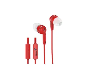 GENIUS sluchátka HS-M320 červená / s mikrofonem / 4pin 3.5mm jack
