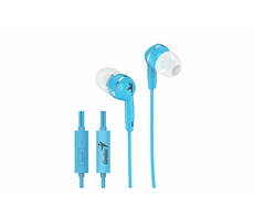 GENIUS sluchátka HS-M320 modrá / s mikrofonem / 4pin 3.5mm jack