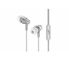 GENIUS sluchátka HS-M360 stříbrná / s mikrofonem / 4pin 3.5mm jack