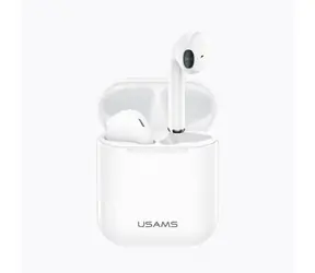 USAMS LU Dual Stereo Wireless Headset Bílá / sluchátka s mikrofonem