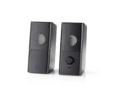 NEDIS GSPR10020BK - Herní Reproduktory Černá / 2.0 / Napájení USB / Jack 3.5 mm / RMS 6 W