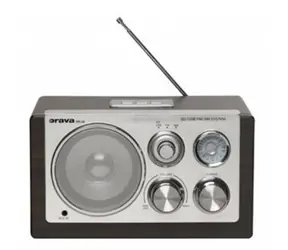 Orava RR-29 B / Retro rádio / AM | FM / 230V | 6V (4x 1.5AA) / 13W / teleskopická anténa / 1x 3W / 3.5 mm AUX / USB