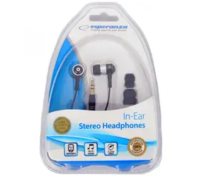 Esperanza EH128 černo-stříbrná / sluchátka do uší / 3.5 mm jack / 1.2 m