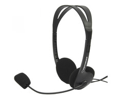 Esperanza EH102 Scherzo černá / stereo sluchátka s mikrofonem / 3.5 mm jack / ovládání hlasitosti / 2.5 m