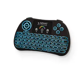 SAVIO KW-03 bezdrátový ovladač s podsvícenou klávesnicí / Android TV Box / Smart TV / konzole / PC