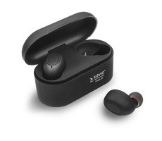 SAVIO TWS-04 Bluetooth sluchátka do uší černá / nabíjecí pouzdro / mikrofon / dotykové tlačítko