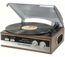 Soundmaster PL186H / Gramofon s rádiem / AM / FM / FM-ST radio / retro design