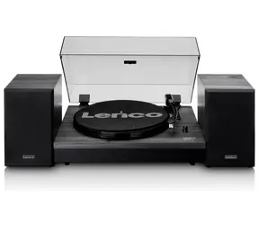 Lenco LS-300 černá / Gramofon / 33 & 45 RPM / BT / RCA / repro