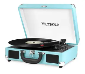 Victrola VSC-550BT modrá / Gramofon kufříkový / 33 & 45 & 78 RPM / BT / RCA / 3.5mm jack / repro / doprodej