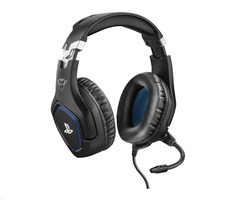 TRUST GXT 488 Forze PS4 / sluchátka pro PS4 / mikrofon / 50mm měniče / ovládání hlasitosti / 3.5 mm jack / černo-modrá