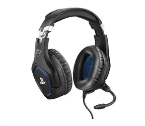 TRUST GXT 488 Forze PS4 / sluchátka pro PS4 / mikrofon / 50mm měniče / ovládání hlasitosti / 3.5 mm jack / černo-modrá