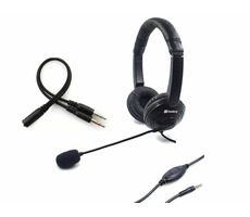 Sandberg MiniJack SAVER / sluchátka s mikrofonem / otočný mikrofon / ovladač hlasitosti / 3.5mm jack / černá