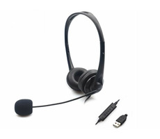 Sandberg SAVER USB / sluchátka s mikrofonem / otočný mikrofon / ovladač hlasitosti / USB-A / černá