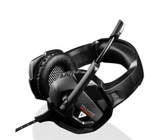 MODECOM Volcano BOW černá / Herní sluchátka s mikrofonem / 2.2m kabel / 3.5mm jack / USB napájení / LED