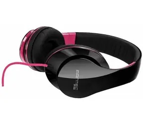 Fantec SHP-250AJ-PK černo-růžová / drátová sluchátka / 3.5mm jack / 40mm měniče / kabel 1.2 m