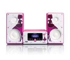 Lenco MC-020 Princess růžová / mikrosystém pro děti / FM Rádio / BT / USB