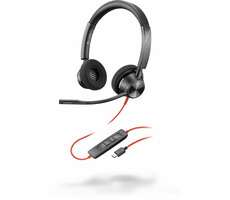 Poly BLACKWIRE 3320 černá / náhlavní souprava / mikrofon / dvě sluchátka / USB-C / ovladač 